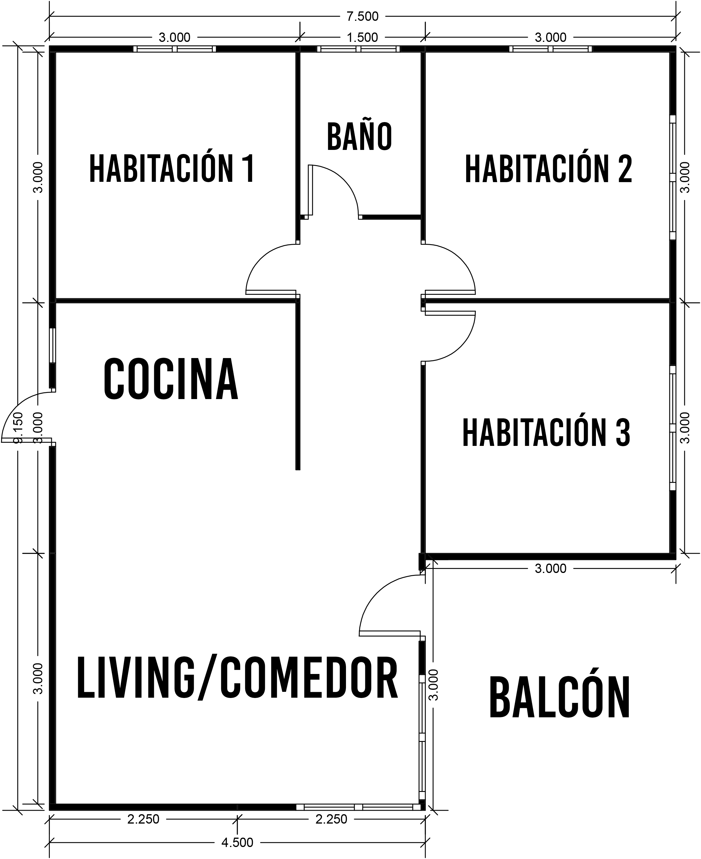 Plano Casa 67 mts