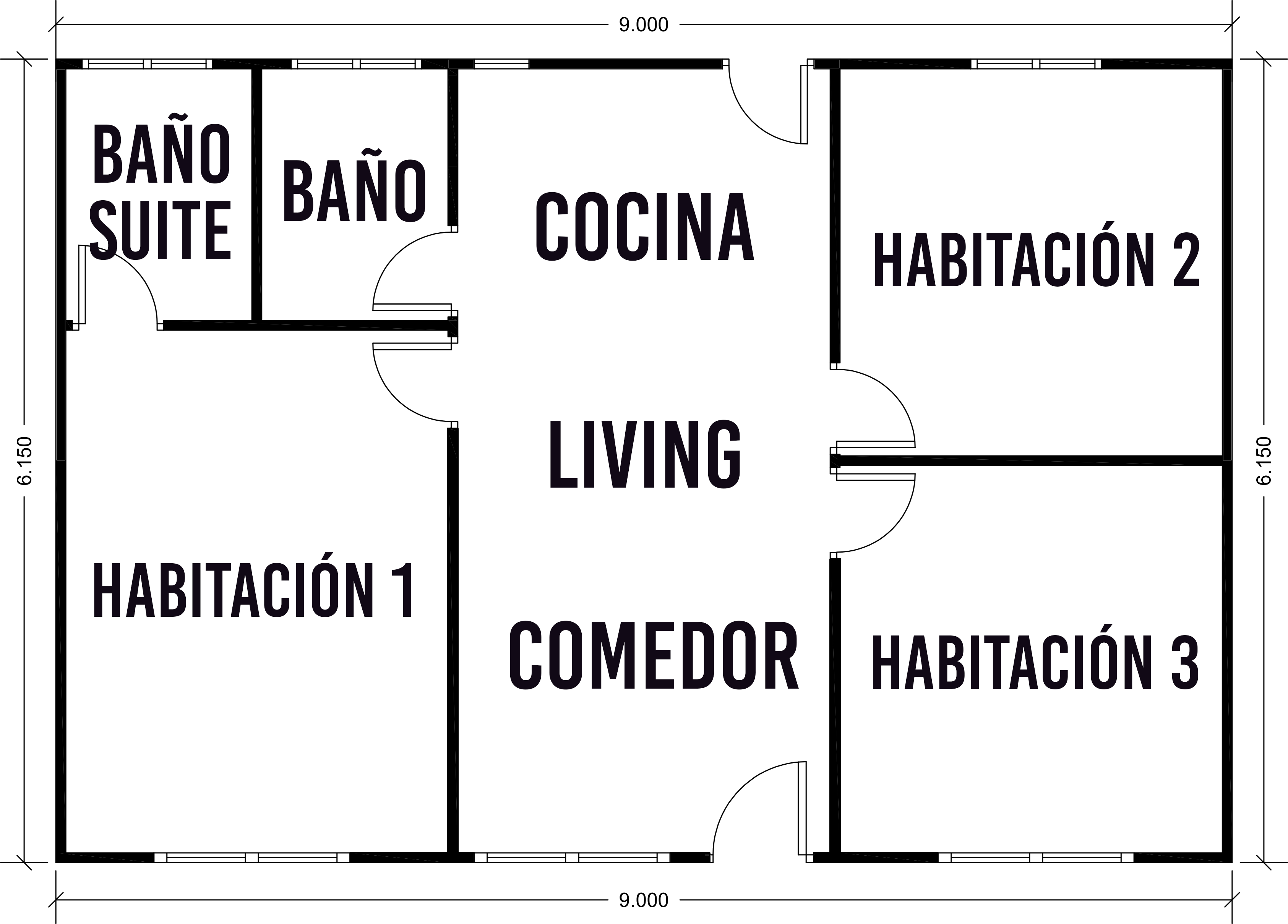 Plano Casa 40 m2 2 aguas